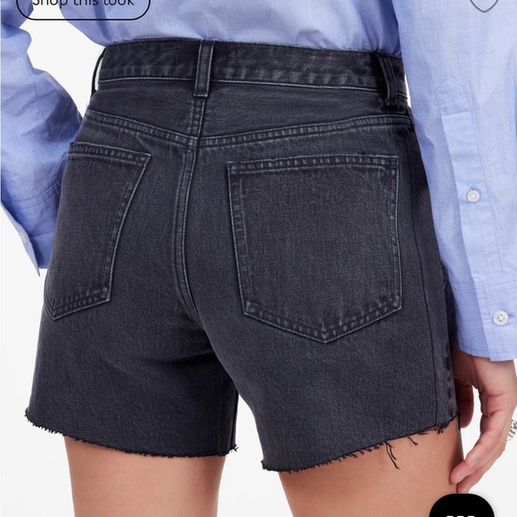 NWT Madewell Brynn Long Short in Black Denim - Picture 7 of 9